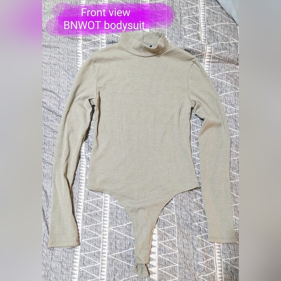Streetwear Society size Med NWOT, long sleeve bodysuit, taupe color - Picture 4 of 10